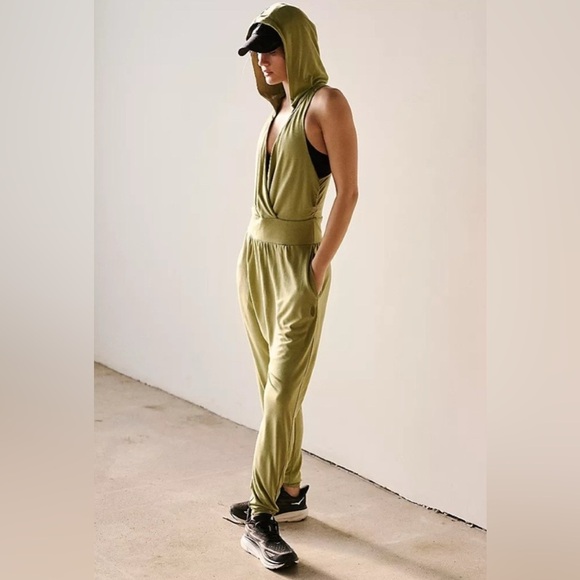 NWT Free People Movement Second Chance One Piece Hooded Sleeveless Sage Small
